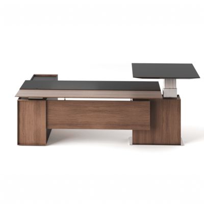 खरीदें Executive Office Desk Electric Height Adjustable Standing Desk Modern Ergonomic Leather Manager Table Capri T online manufacture