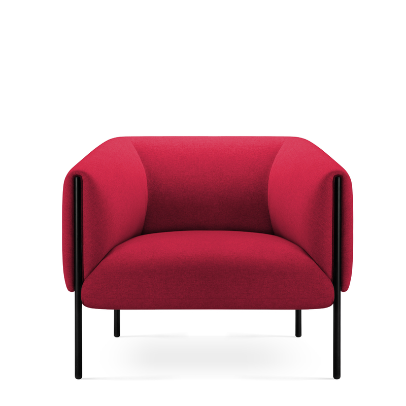 GRANDEUR Fabric Modern Office Sofa Single Seat Ergonomic Support Single Armchair