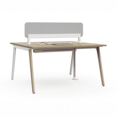 कार्यस्थान मॉड्यूलर कार्यालय डेस्क दोहरी स्वर संरचना छिपा हुआ केबल प्रबंधन गोपनीयता स्क्रीन दोहरी